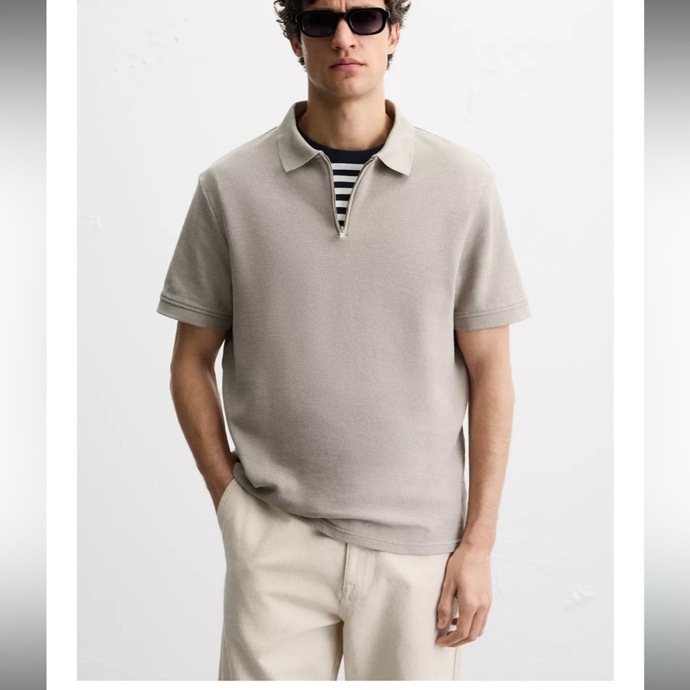 Zara men quarter zip shirt